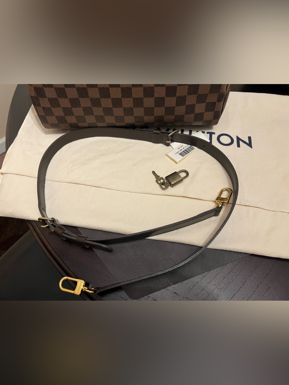 Louis Vuitton Damier Ebene Canvas Speedy 30 Bandoulière Crossbody Bag - Picture 13 of 14